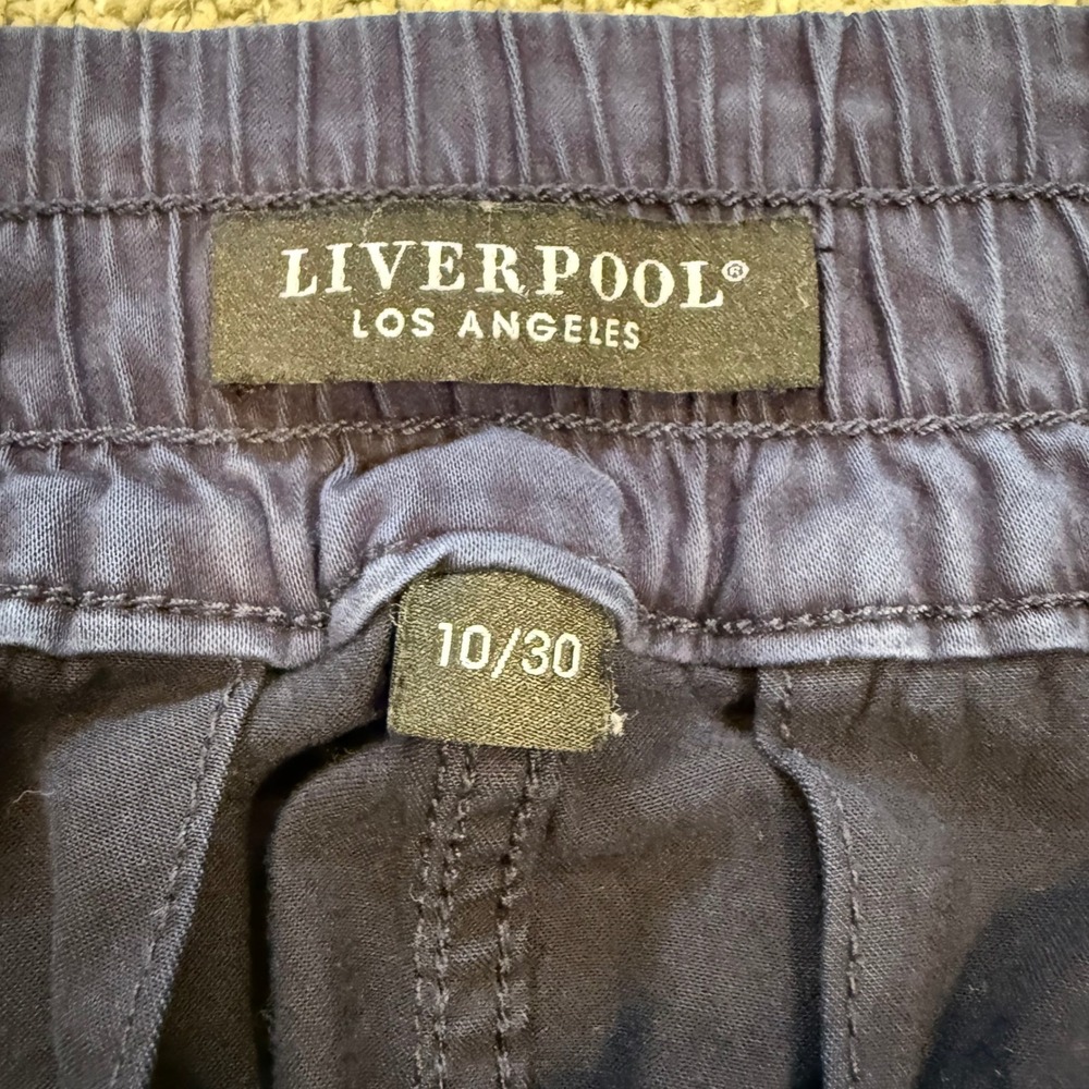 Liverpool Los Angeles Navy Blue Utility Skirt Size 10 30 Cargo Pockets - Picture 2 of 4